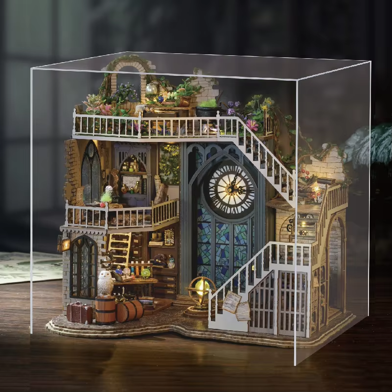Cutebee DIY Puppenhaus Bausatz Japanischer Garten RV Holz Miniatur Puppenhaus Spielzeug für freundlicher Mädchen Erwachsene Mädchen: Braun
