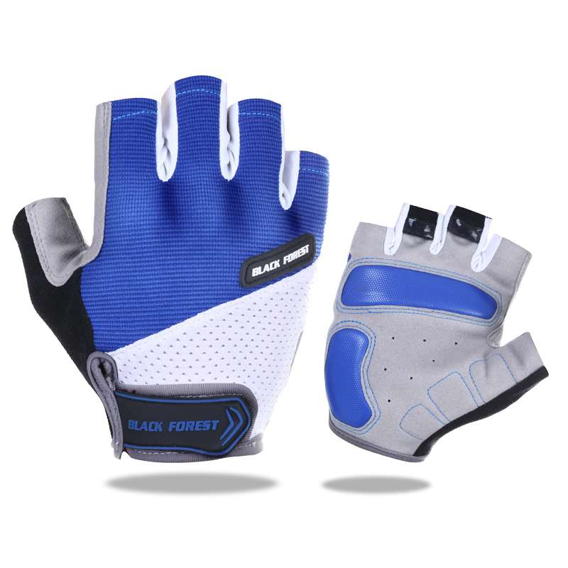 Fiets handschoenen fiets sport half vinger handschoenen schokabsorberende wanten handschoenen heren dames race motorcross mtb race handschoenen: Blauw 1 / M