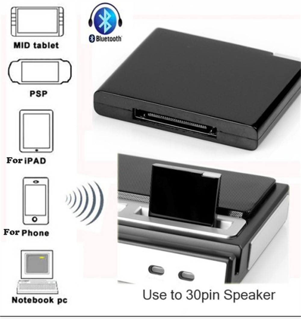 30-pin Bluetooth Adapter 4,1 A2DP Musik Audio Receiver Für Bose Sounddock Und 30Pin iPhone iPod Dock Lautsprecher