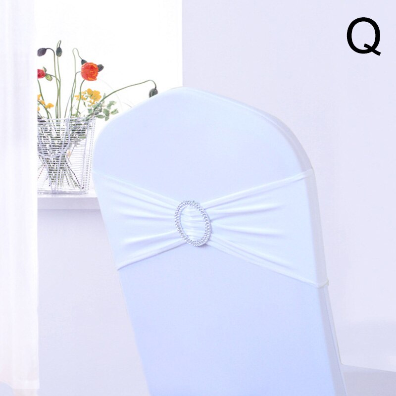 Elastische Spandex Stoel Bow Sash Stretch Lycra Stoel Sjerp Band Met Ronde Gesp Slider Voor Banket Hotel Bruiloft Decoratie: Q