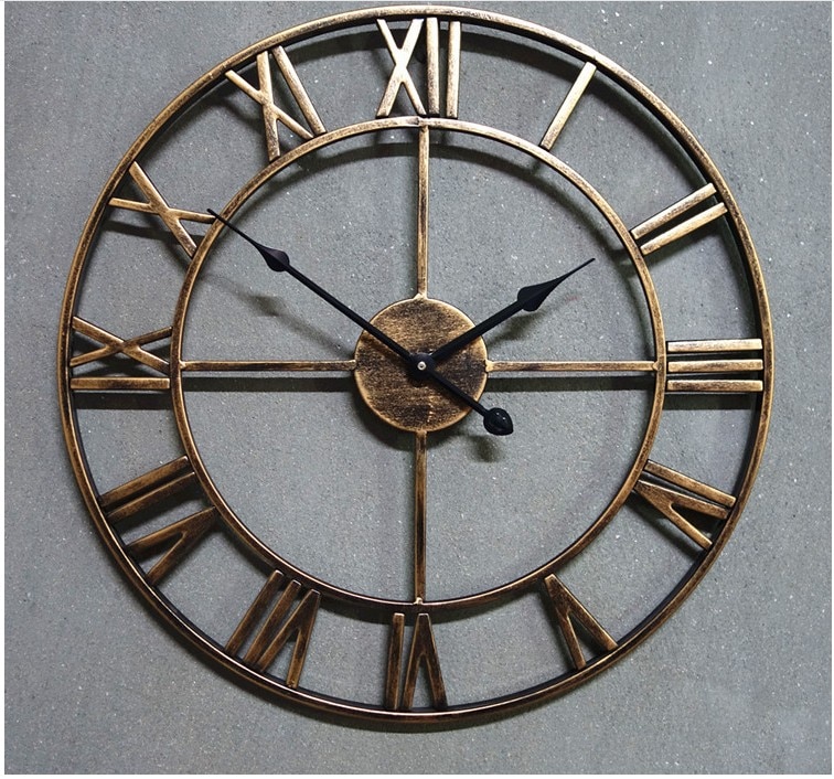 Horloge murale surdimensionnée en 3D faite à la main, Art de luxe, rétro rustique, grand engrenage en bois, Vintage, ,