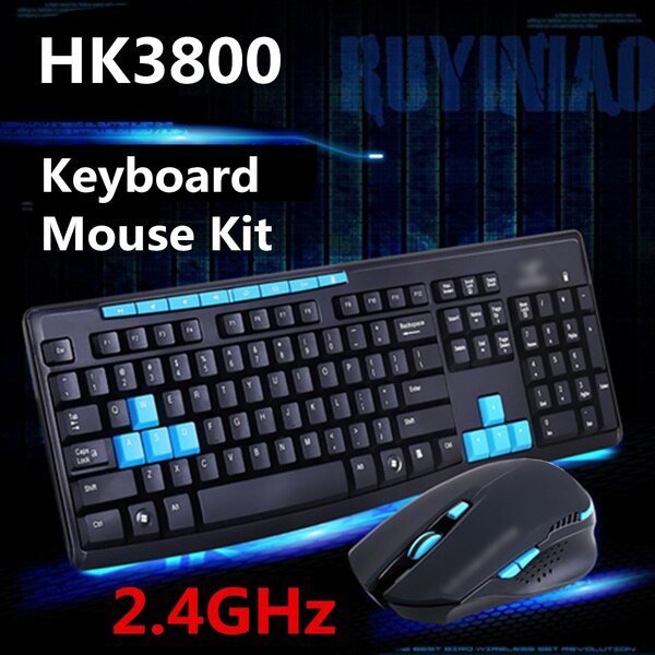 2.4Ghz Wireless Gaming Gamer Keyboard And Mouse Kit For Desktop Pc Laptop Hk3800