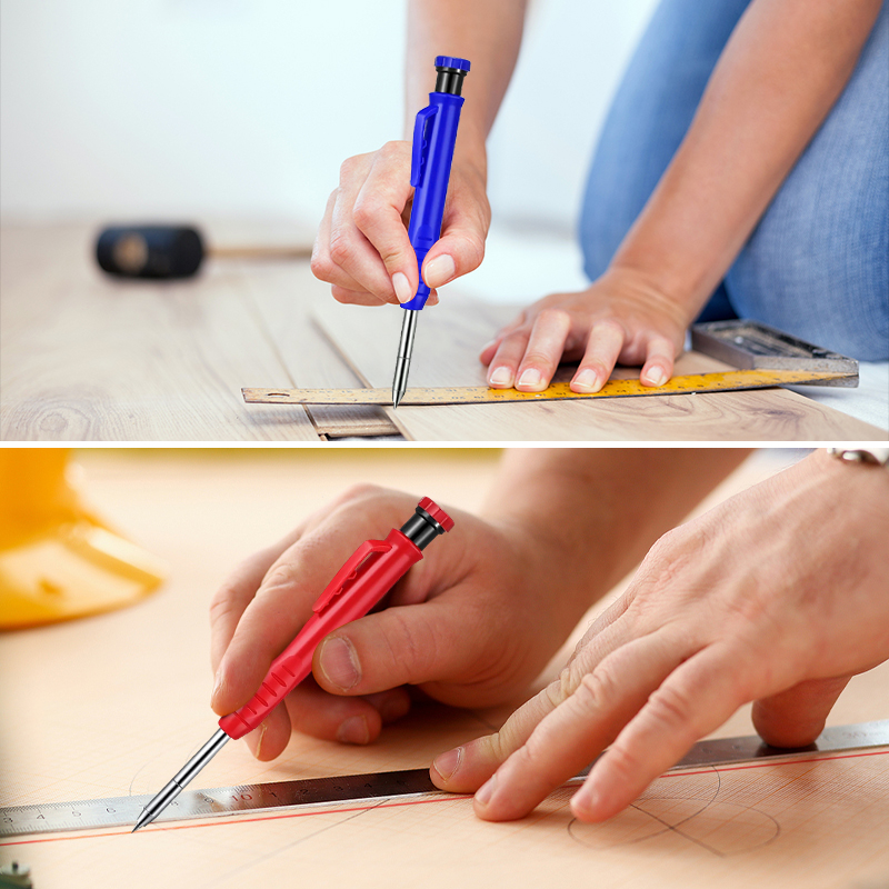 Solid Carpenter Pencil Set Woodworking Tools Mechanical Pencil Set Construction Carpenter Marker Multi-box Refill Leads Scriber