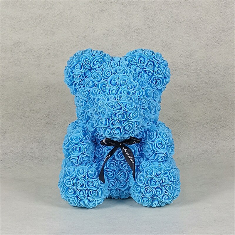 Hot 40 centimetri Artificiale della Rosa Cuore Teddy Bear Fatti A Mano Puzzel Orso di Rose Creatura Giocattoli Di Natale di Cerimonia Nuziale Delle Donne di San Valentino Regali: I