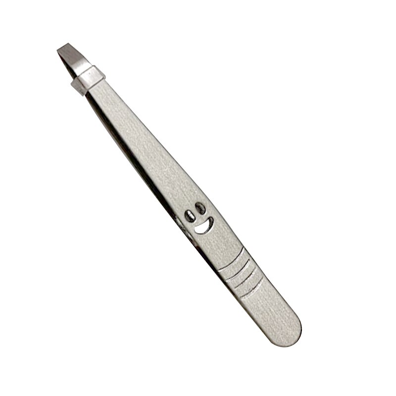 Pinzas de cejas profesionales de acero inoxidable, pinzas de ojos con punta inclinada, Clip para depilación facial, herramientas de maquillaje: XL