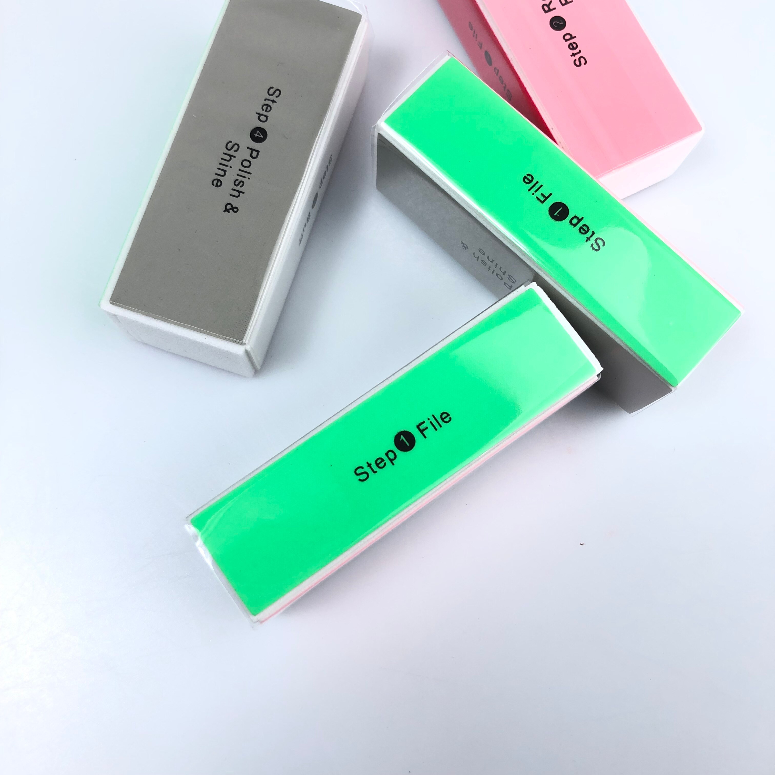 Lima pulidora de 4 pasos para uñas, Lima para uñas, pedicura, cuidado, herramientas de arte de uñas,