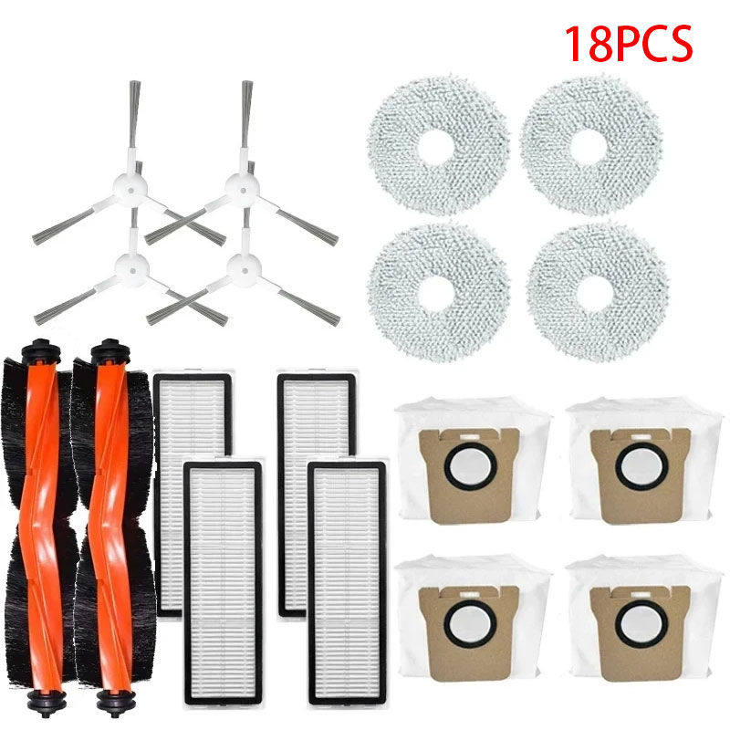 Piezas de repuesto para Robot aspirador Xiaomi X20 + / X20 Plus, accesorios, Cepillo Lateral principal, filtro Hepa, paño de mopa, bolsa de polvo: Rosa
