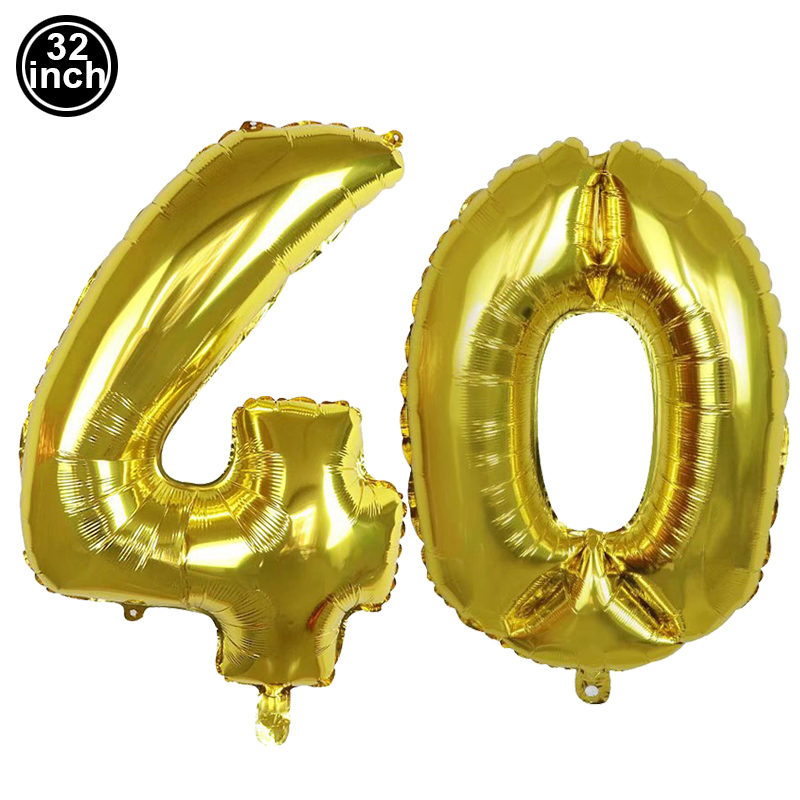 Decoraciones para de cumpleaños de 40 años, pancarta de papel para feliz 40 cumpleaños, globos de látex de 12 pulgadas, suministros colgantes para de 40 cumpleaños: Verde militar