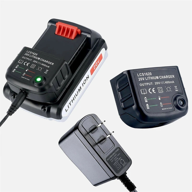 LCS1620 Lithium nickel chromium Battery rechargeable Charger for BLACK & DECKER 20V for LBXR20 LB20 LBX20 LBX4020 LB2X4020 Part