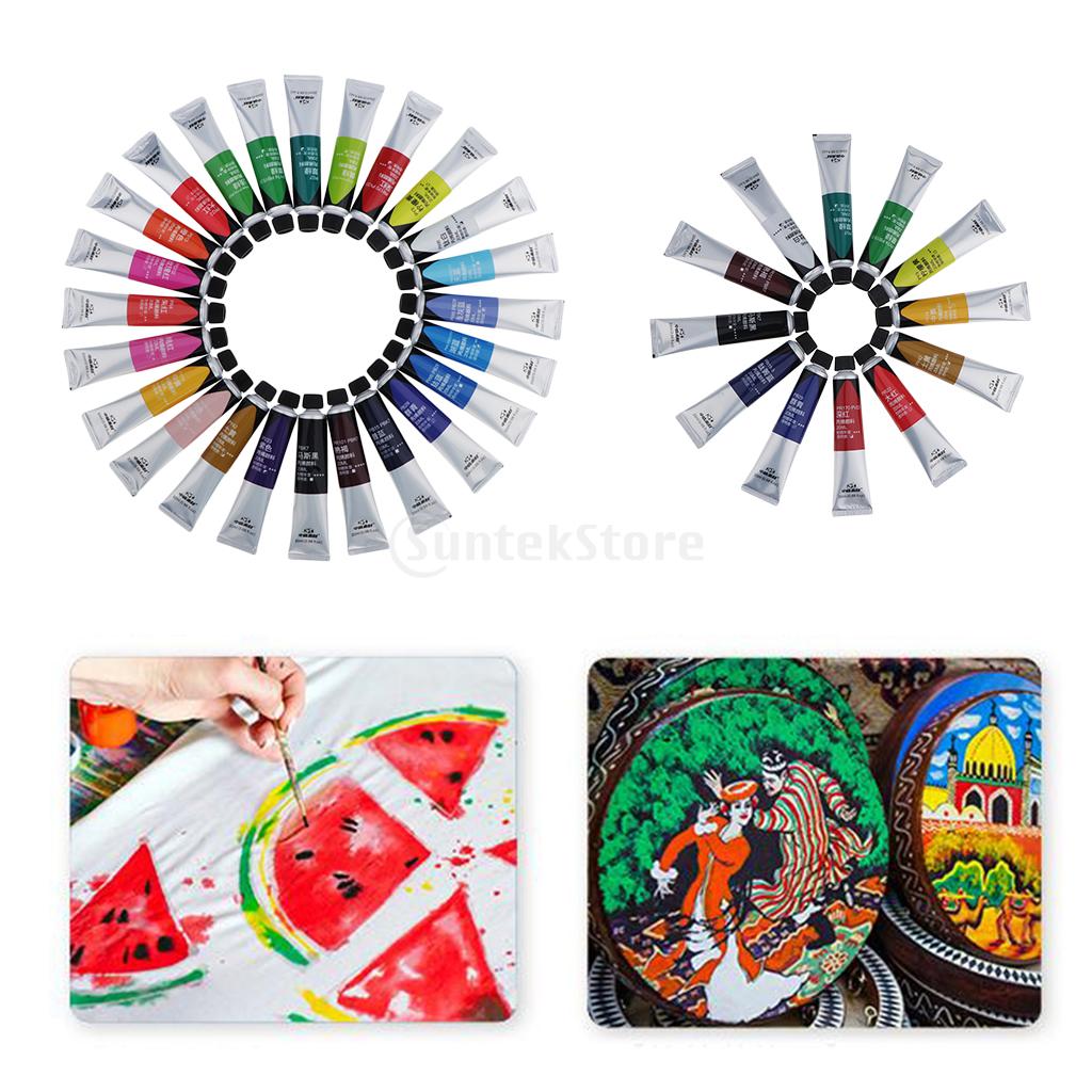 12/24 stk akrylmaling kunst vanntett kunstnermaling akrylfarge for keramikk