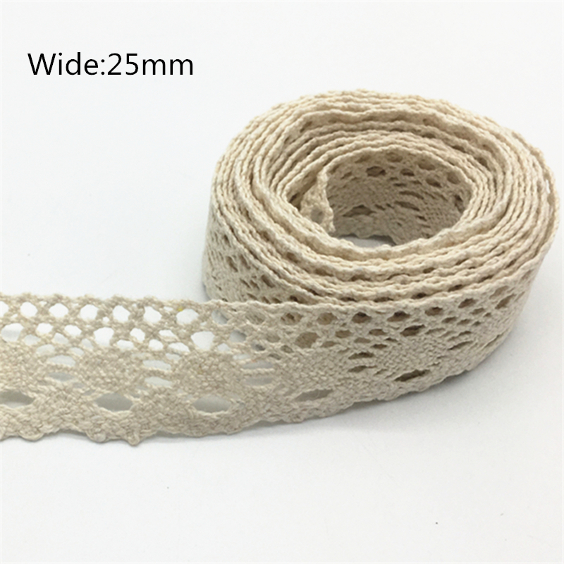 2 yards 100% Katoen Kant Lint Voor Kleding Naaien Stof Ivoor Trim Katoen Gehaakte Kant Stof Lint Handgemaakte Accessoires: Nickel-Free White