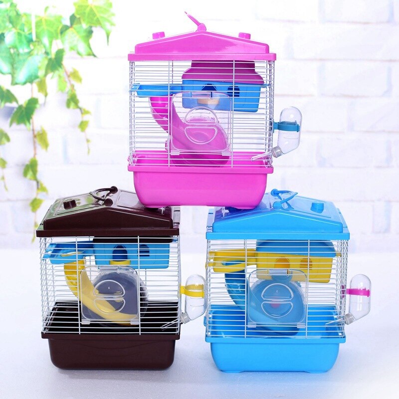 kjæledyr bur hamster hytte med gjennomsiktig takvindu dobbeltlags hus til hamster gylden hamster kjæledyr