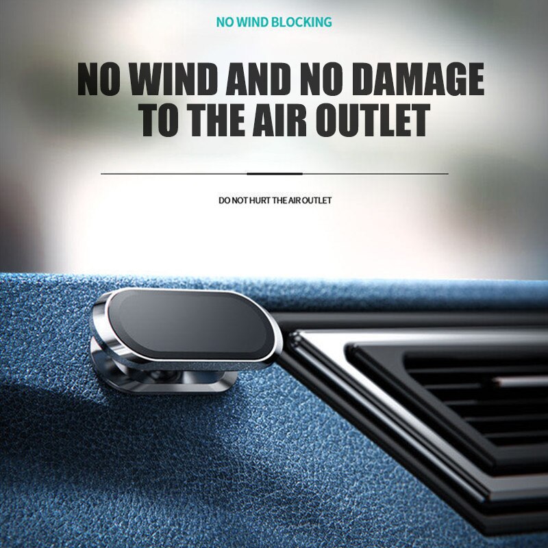 Metal Magnetic Phone Holder 360 Rotating Car Phone Holder Stand Metal Magnet Car Support Suitable for All Smart Phones