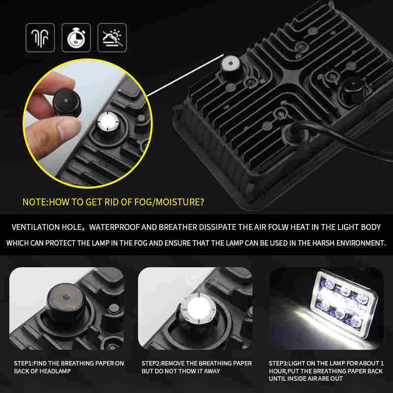Car Modified Headlights Car LED Lights 120 Watts Square 5 Inches (4X6) LED Truck Headlights Universal