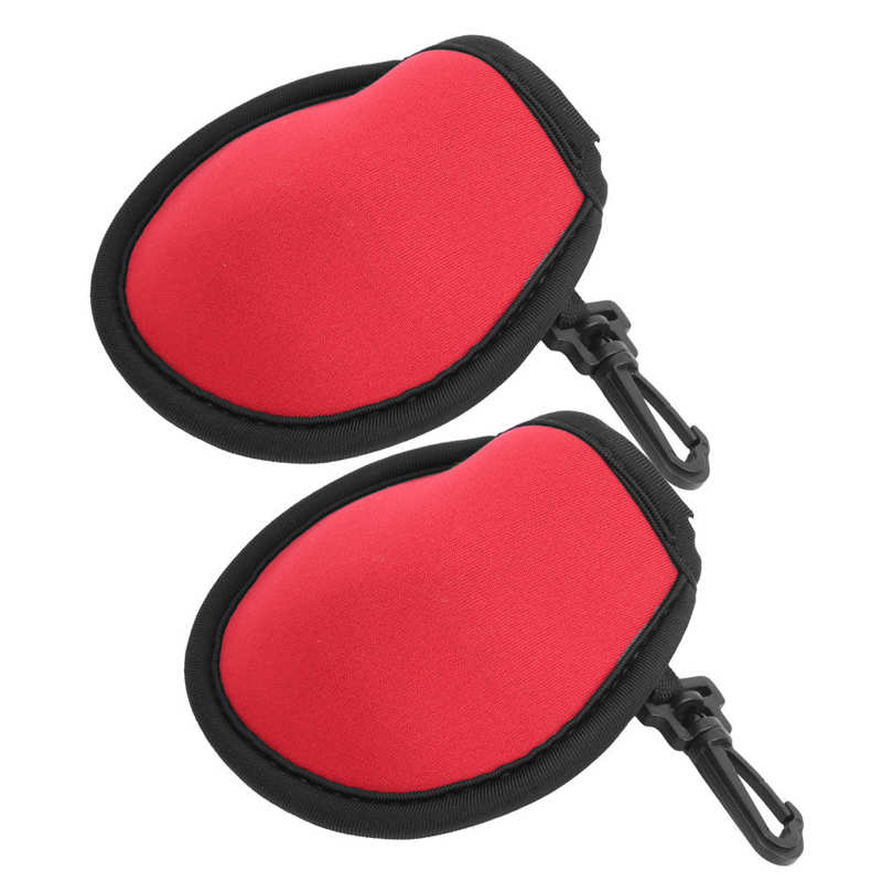 Boldlomme neopren bærbar kuglepose golfspillerhjælpeværktøj til butik golfbolde tilbehør: Rød