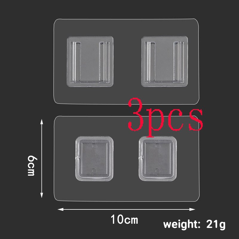 Double-sided Adhesive Wall Hook Transparent Suction Cup Sucker Hanger Seamless Paste Plug Socket Holder Cable Plug Fixing Storag: 02 3pcs
