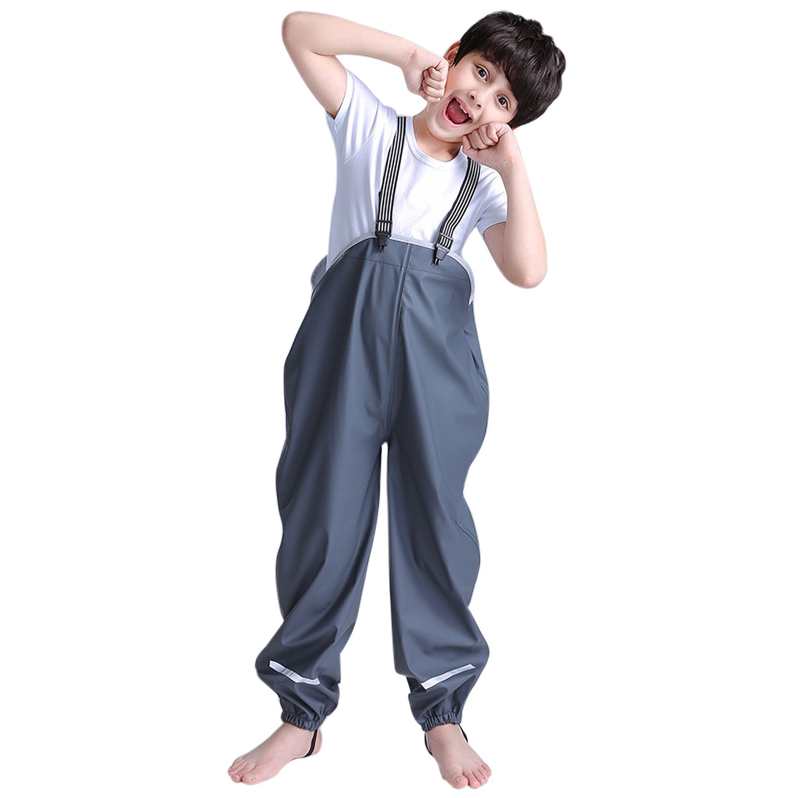 Nette Polyester Baby freundlicher Wasserdichte Regenmantel Ich bin Freien Regen Mantel freundlicher Undurchlässig Poncho Mädchen Jungen Regen Jacke freundlicher: dunkel Grau / M