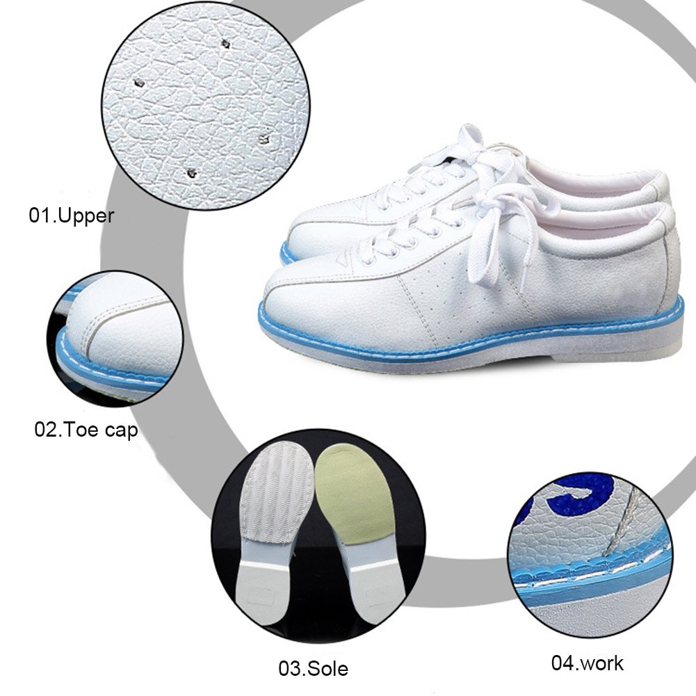 Nouvellement blanc Bowling chaussures pour hommes femmes unisexe sport débutant Bowling chaussures baskets B2Cshop