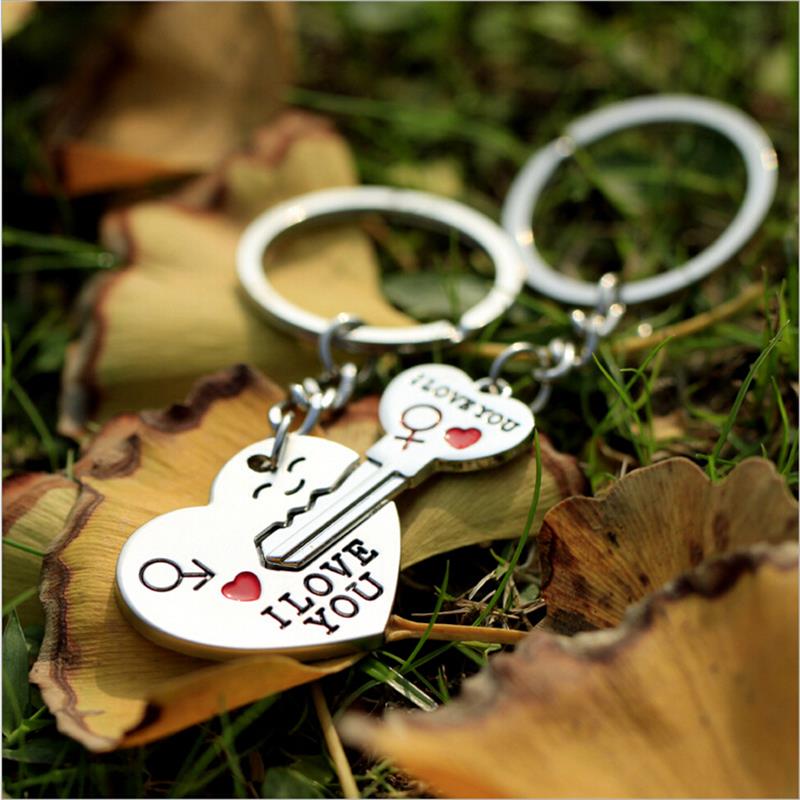 1 Pair Lovers Key to My Heart Keychain Valentine's Day Wedding Favors And Souvenirs Wedding Event & Party Supplies