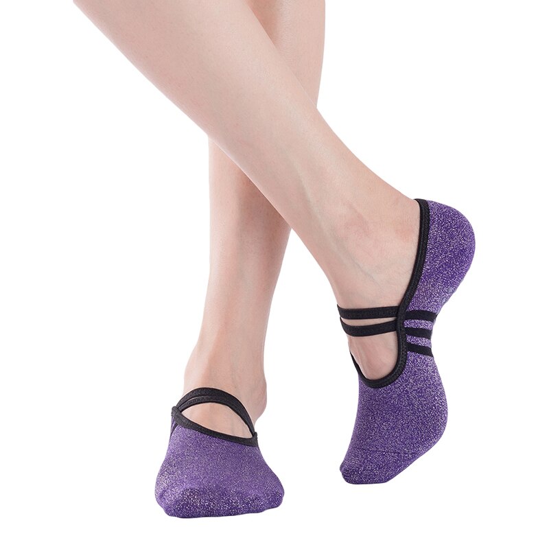 Yoga-socken für damen, offen, aus baumwolle, rutschfest, mit bandage, sport-socken, atmungsaktiv, pilates-socken, ballett-socken, tanzsocken, hausschuhe