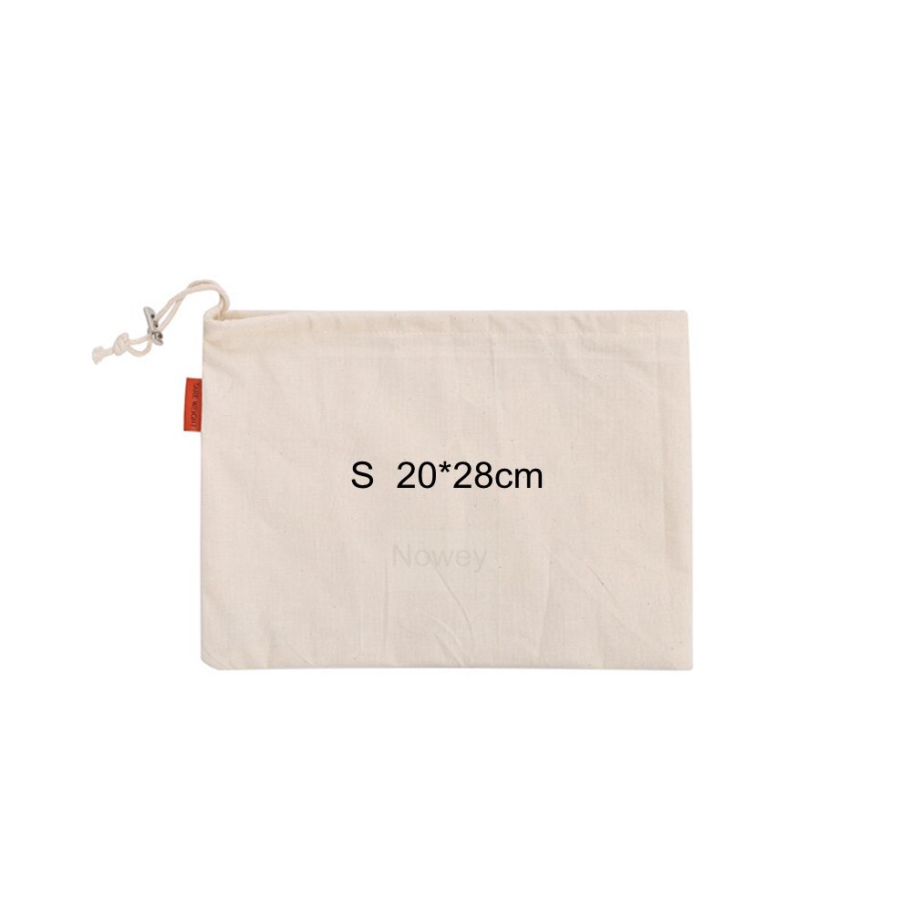 Cotton Drawstring Bag Beam Shopping Bag Fruit Vegetable Grain Seed Storage Pocket Reusable Bread Squeeze Bag Small Coin Purse: S-20x28cm