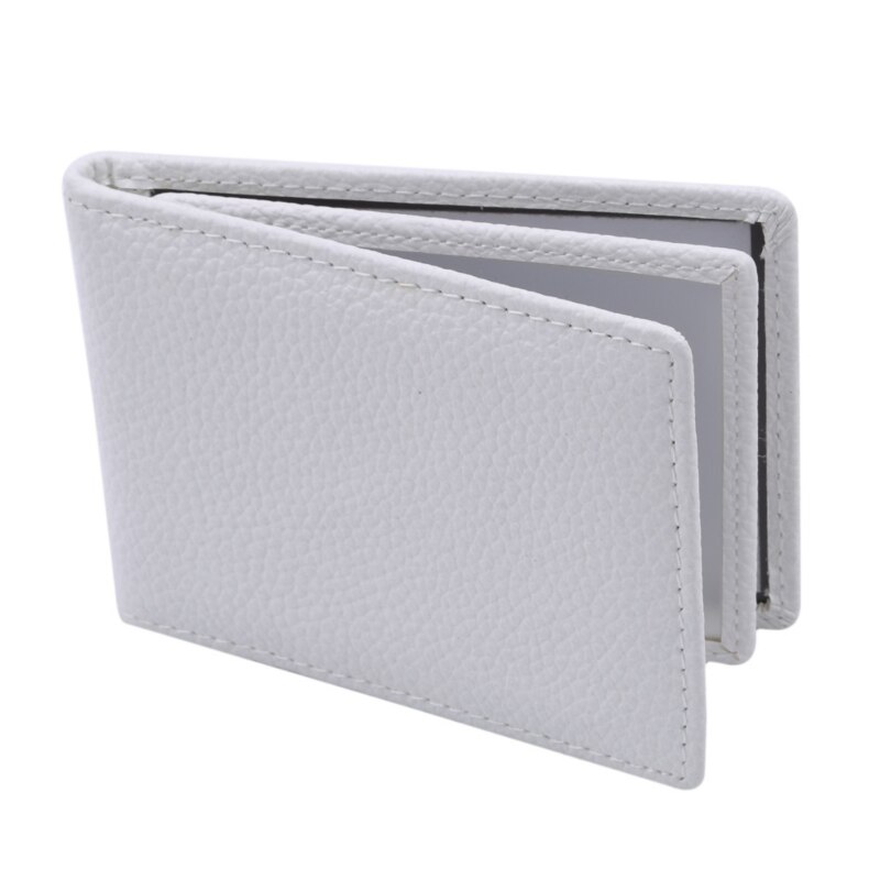 Porte-Carte de Crédit Sac D'argent Étui Portefeuille En Cuir Mince En Microfibre 10.5 8 Couleur unie Femmes Hommes Clip Synthétique Anti-Vol Ligne: white