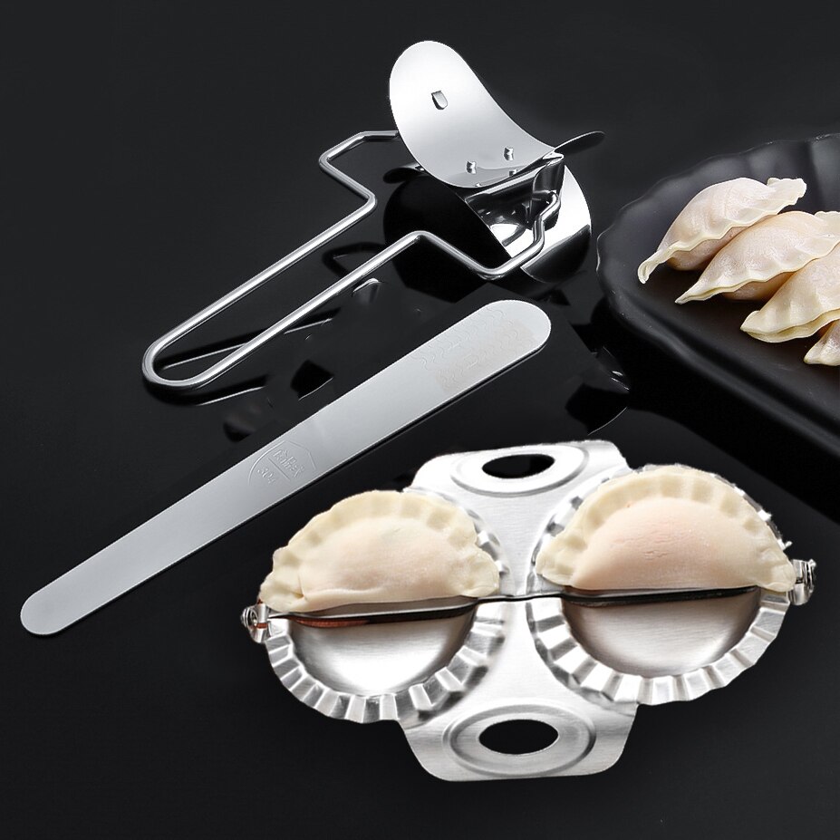 Rustfrit stål dumpling maker manuel ravioli gyoza form holdbar presse pierogi dejskærer kniv køkken wienerbrød pasta værktøj