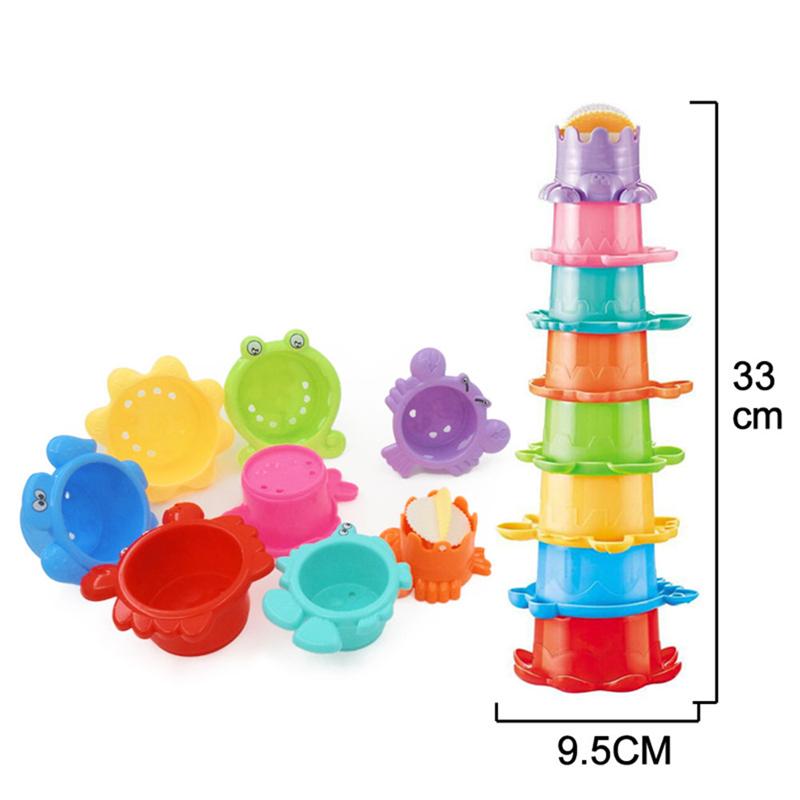 8 stk badelegetøj plast søde havdyr sjove pædagogiske legetøj stabler legetøj stabling kopper til baby børn småbørn