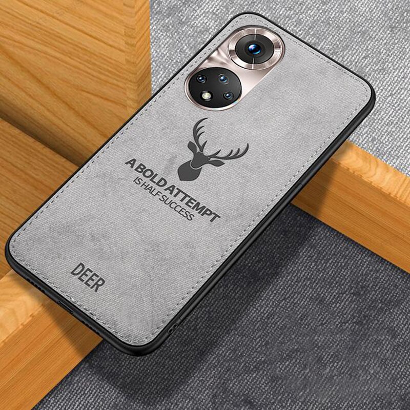 Negócio pano macio cervos caso de telefone para huawei honor 50 / 50 lite/50 pro silicone + capa para computador: Honor 50 Pro / GrayD