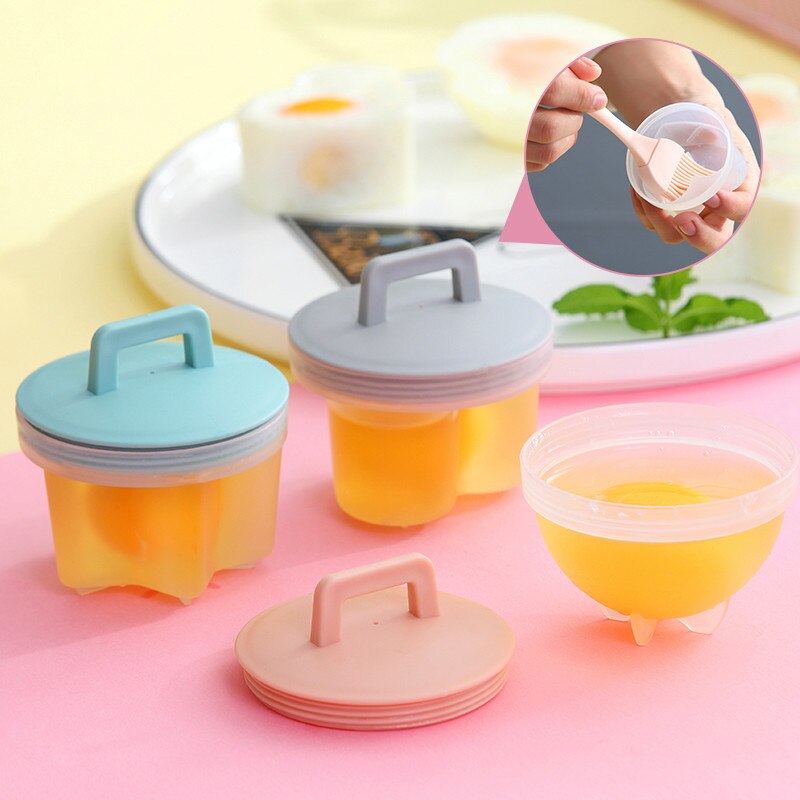 Hervidor de huevos de plástico, utensilio de cocina, molde con tapa, cepillo, máquina para tortitas