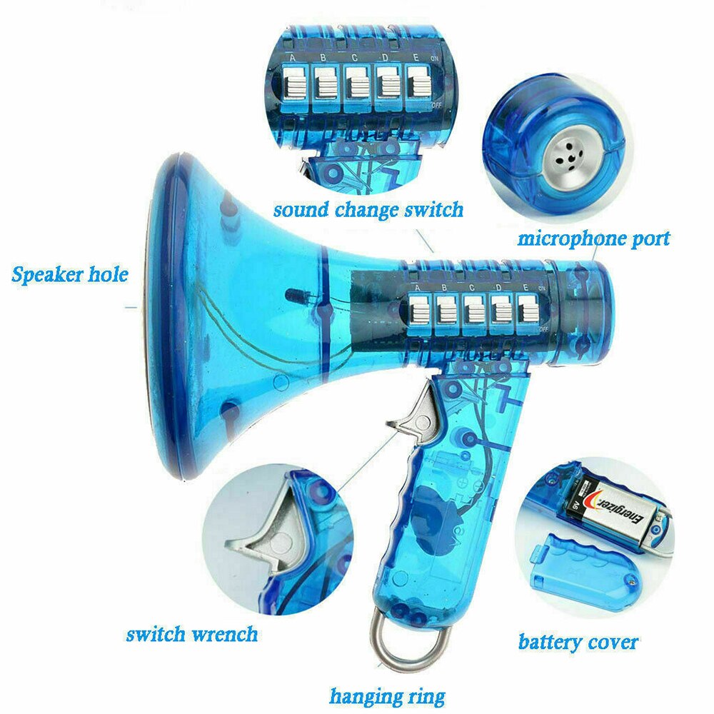Voice Changer Robot Tien Verschillende Geluiden Van Interessante Hoge En Lage Geluiden Mplifies Effecten Megafoon Met Led Licht Speelgoed
