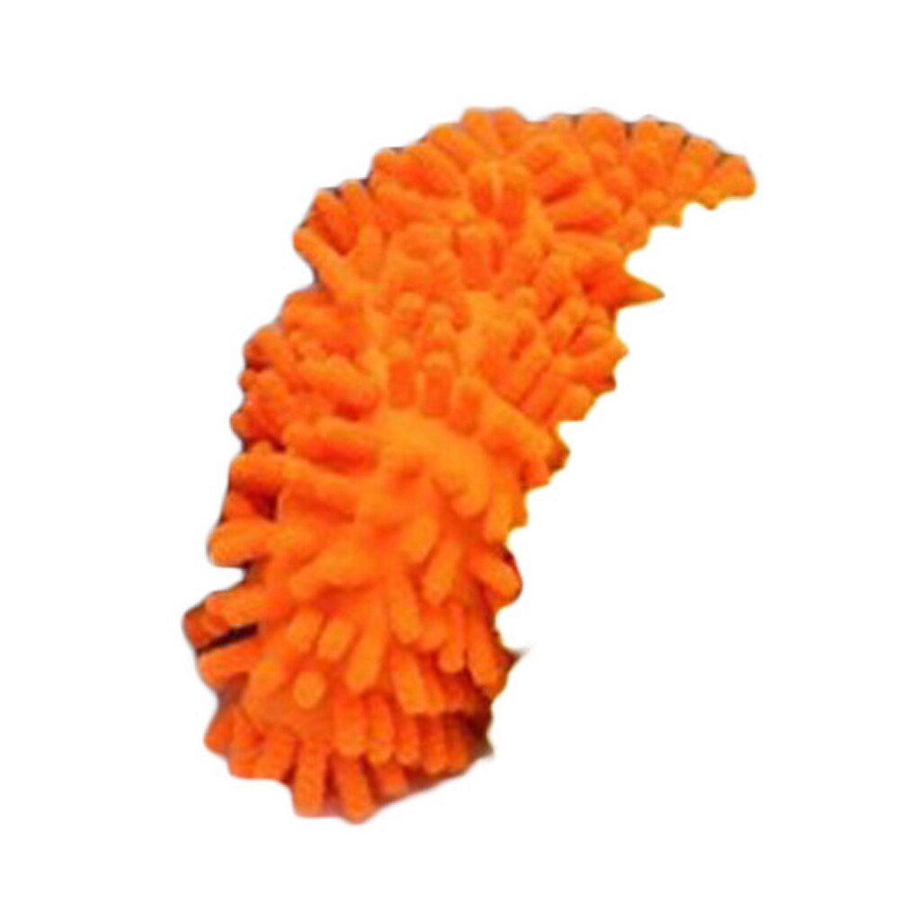 1pcs 5 Colors Dust Mop Slipper House Cleaner Lazy Floor Dusting Cleaning Foot Shoe Cover Dust Mop Slipper: Orange