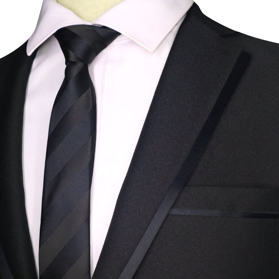 exclusif 59 "Long 5CM hommes maigre cravates noir Polyester soie rayures points Jacquard étroit mince cravate homme cou cravate fête: wide stripes