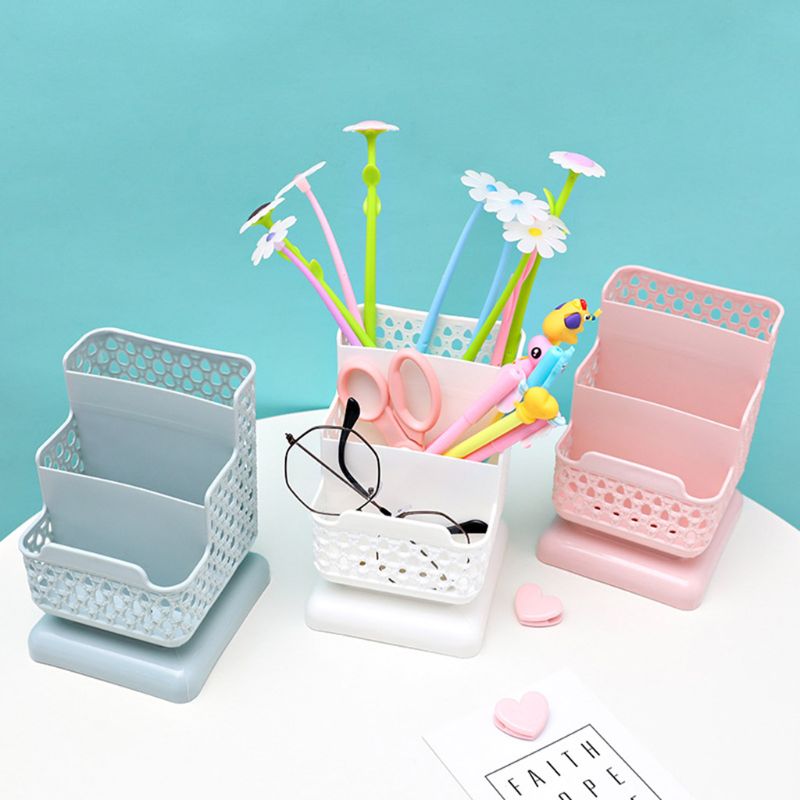 lapicero de plástico de ratán, lapicero multifuncional hueco para escritorio, papelería de oficina, cubo, contenedor de lápices, estuche de almacenamiento