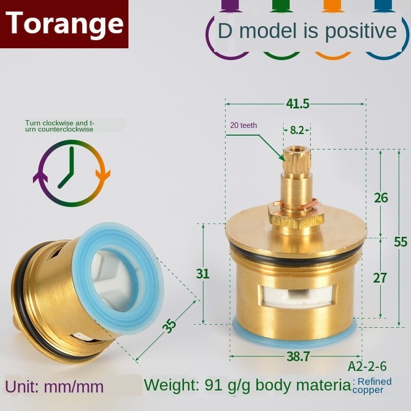 Faucet copper valve core and cold water fast opening triangle valve switch ceramic valve core copper head repair parts: Section H Forward