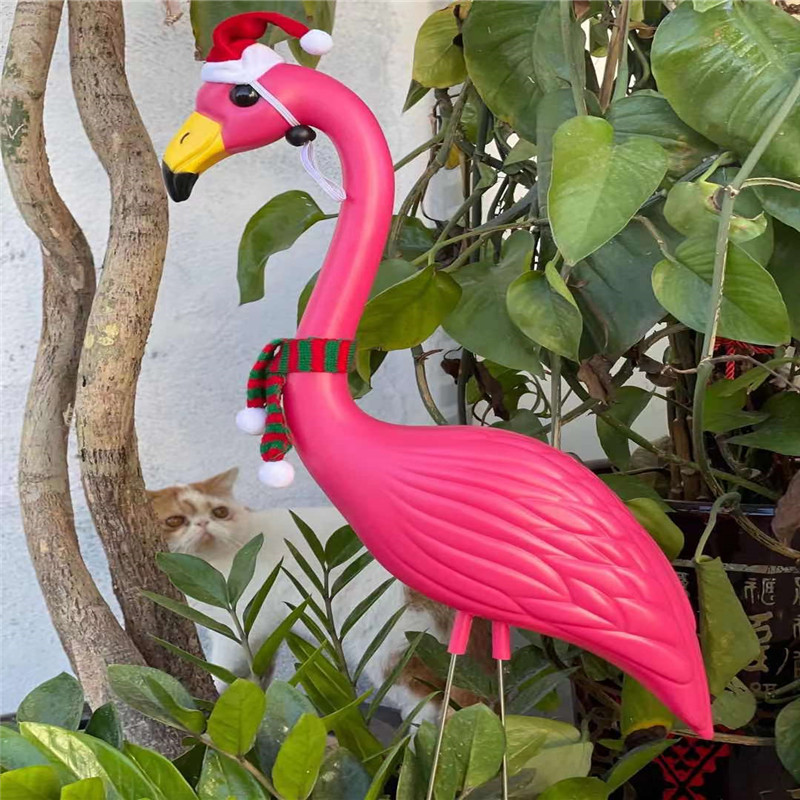 Garden Party Pink Christmas Cap Flamingo Ornament ... – Grandado