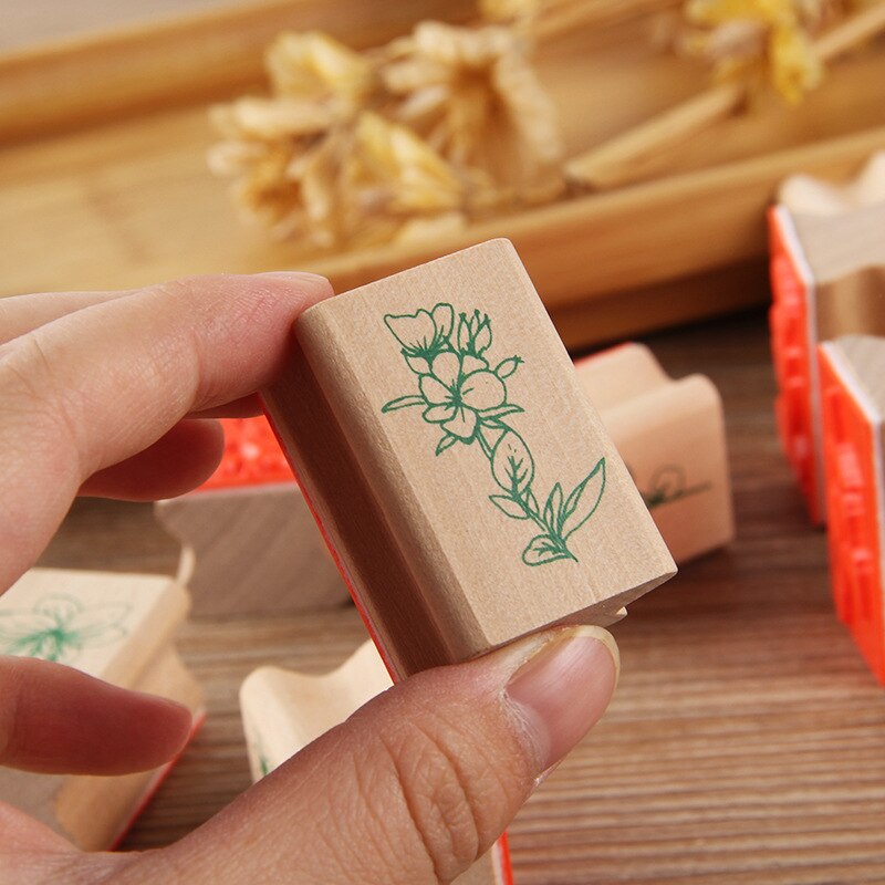 Houten Stempels Bloemen Patroon Voor Aardewerk Craft Diy Klei Sieraden Bloemen Patroon Textuur Emboss Gereedschap 10 Stks/partij