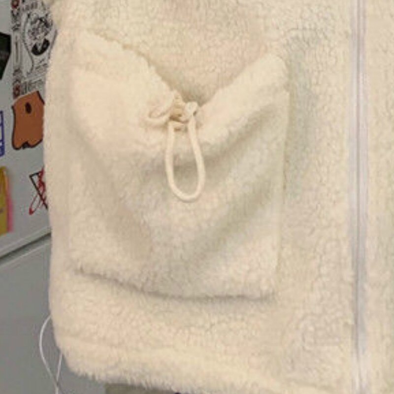 Sudaderas con capucha de talla grande para mujer, ropa de calle holgada de , de estilo coreano, informal, con cremallera, estampado grueso, moderno y que combina con todo