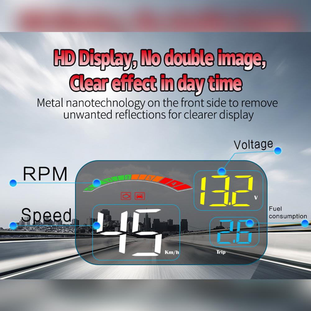 Wyświetlacz GPS HUD głowa-w górę C800 wielofunkcyjny OBD HUD automatyczny prędkościomierz kod błędu OBD2 eliminacja jazdy ComputerSecurity alarm