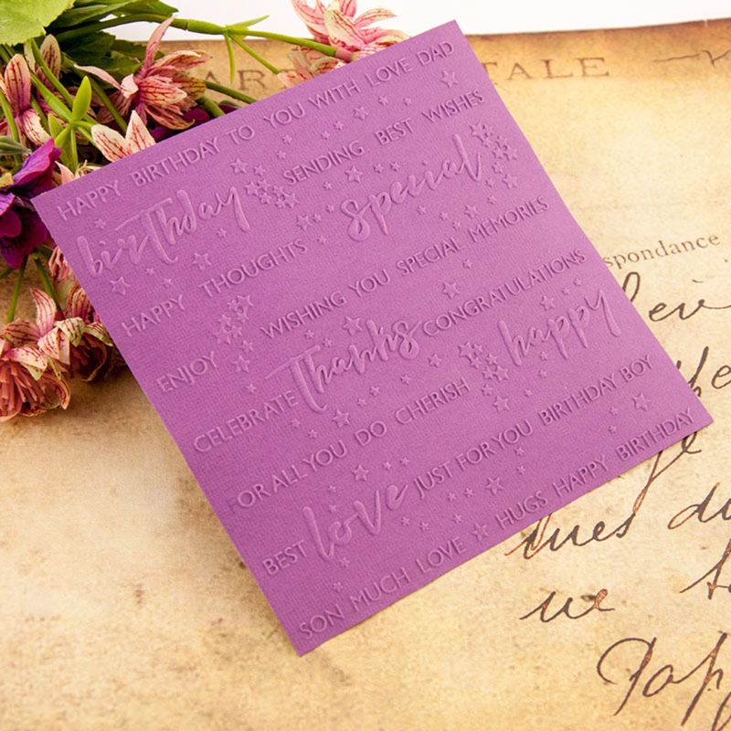 Happy Birthday Plastic Embossing Folder Template DIY Scrapbook Photo Album Card