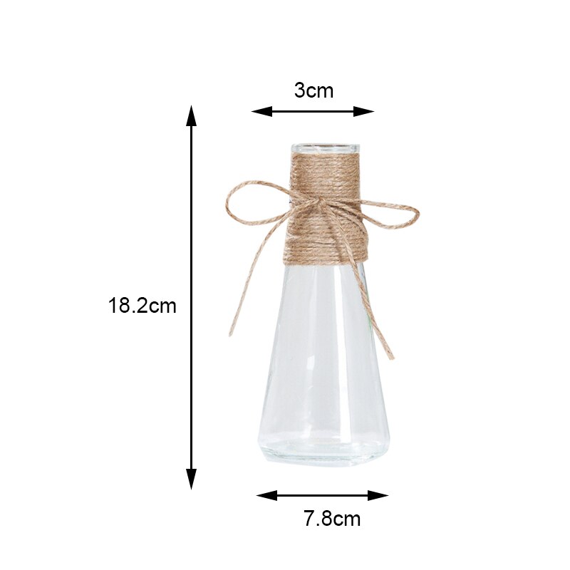 Hydrocultuur Planten Vazen Droge Bloem Vaas Accessoires Nordic Diy Valentijnsdag Bloem Touw Transparante Glazen Vazen: C