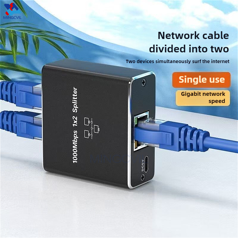 Gigabit Ethernet Switch Rj45 Splitter LAN Gigabit Extension Adapter 1000Mbps Network Connector 1to2 For PC Laptop TV Box Router