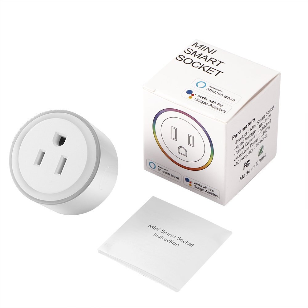 Lonsonho smart støpsel wifi stikkontakt nattlys type b oss støpsel tuya smartlife kompatibel alexa google hjemmeassistent