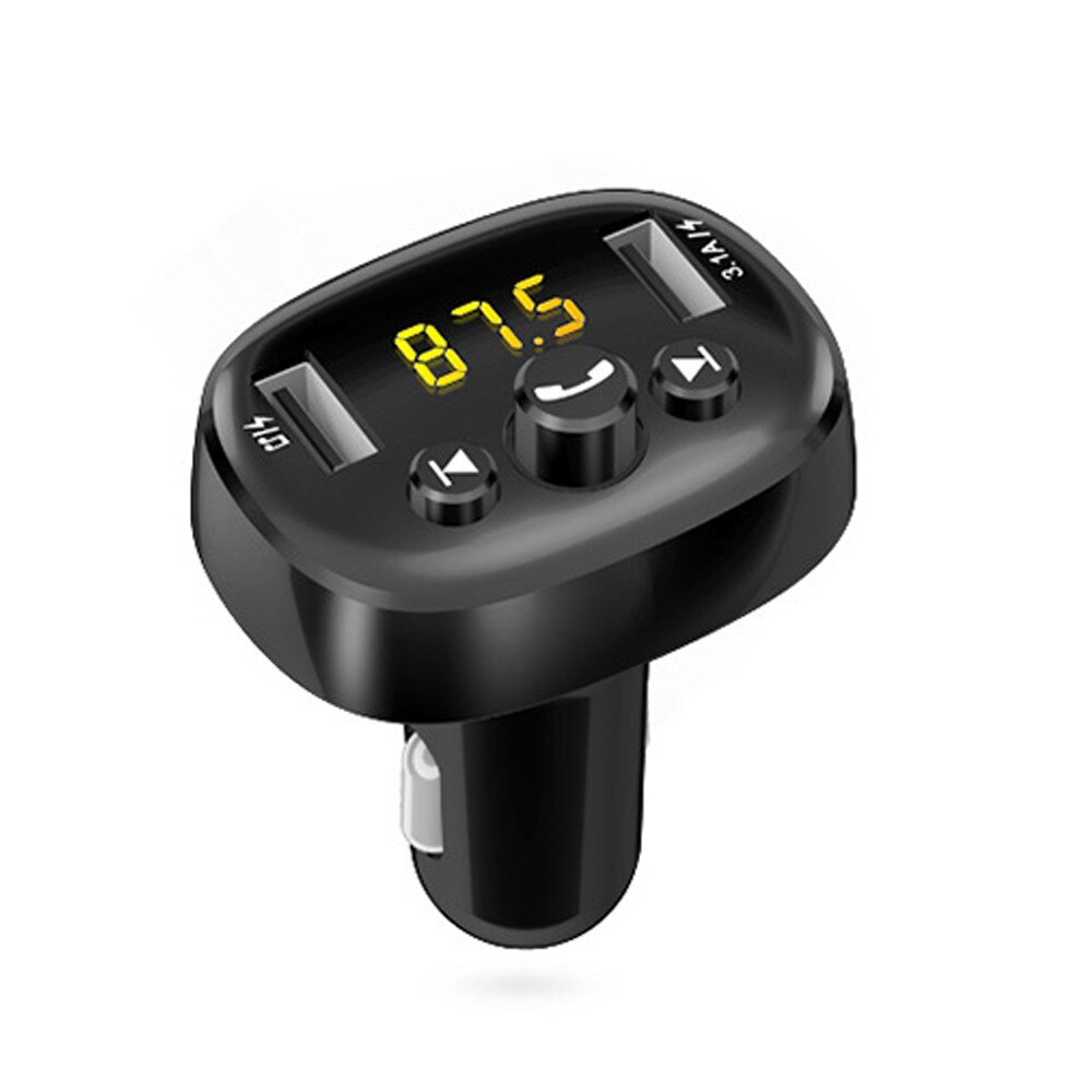 Kit de reproductor Mp3 para coche, manos libres, Bluetooth 5,0, transmisor Fm 3.1A, cargador rápido Usb Dual, compatible con disco U, modulador de música y reproducción de Fm: Default Title