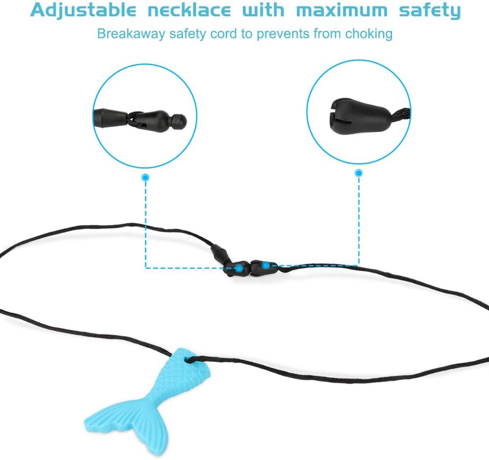 Silikone havfrue hale vedhæng vedhæng halskæde børn sensoriske tygge legetøj baby tænder molar stick børns varer