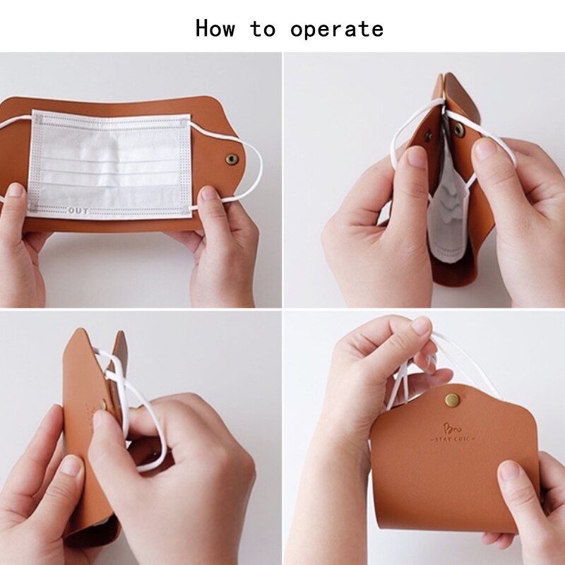 Mask Anti-pollution Temporary Storage Bag Portable Leather Storage Box Disposable Face Shield Save Container Masks Organizer