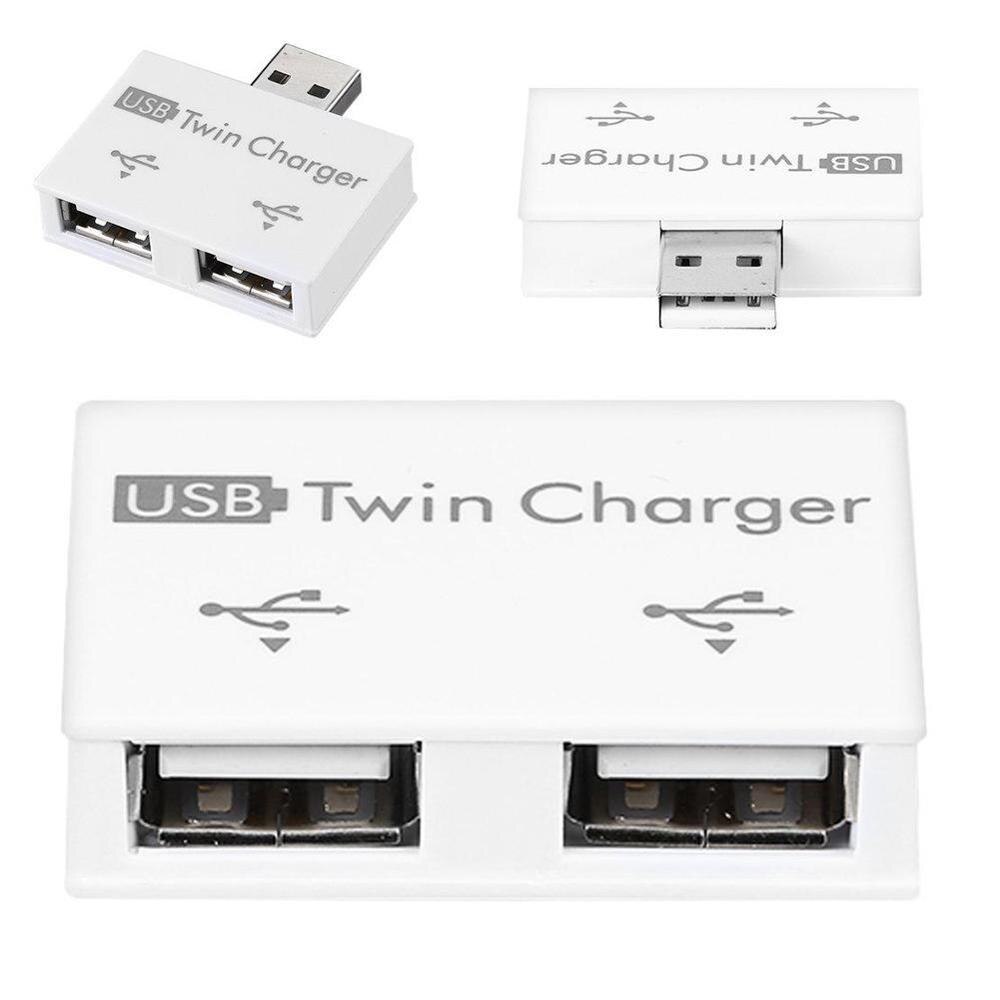 Mini USB Hub to 2 Port Charger Hub USB 2.0 Adapter USB Splitter for Phone Tablet Computer Mouse Keyboard