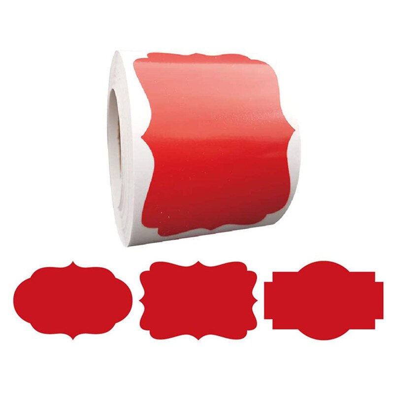 150 PCS/Roll Irregular Label Sticker Erasable Removable Waterproof Sticker for Glass Bottle Jar Spice Stickers: Red