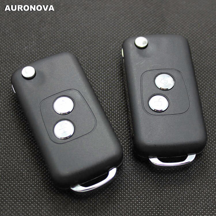 AURONOVA Upgrade Folding Key Shell for PEUGEOT 307 Key Replacement 2 Buttons Remote Car Key Case