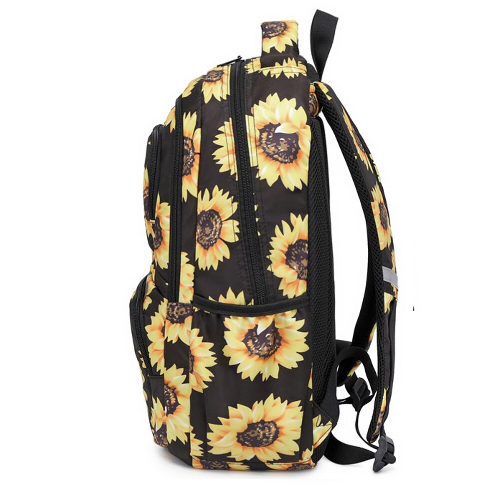 Mochila con estampado de girasol de atinfor, mochilas escolares reflectantes para niñas, mochilas para ordenador portátil, mochila escolar con Floral